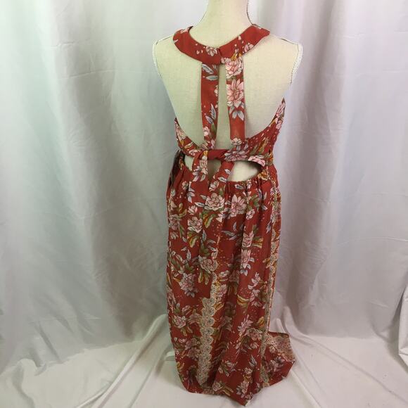 City Triangles Halter Dress Rust Teagreen XS - Picture 7 of 14